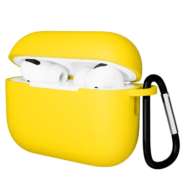 Чехол Gurdini AirPods Pro 2 прорезиненный soft touch с карабином, Yellow