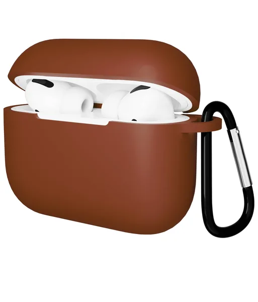 Чехол Gurdini AirPods Pro прорезиненный soft touch с карабином, Brown