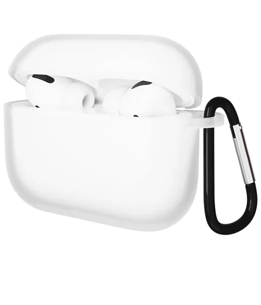 Чехол Gurdini AirPods Pro прорезиненный soft touch с карабином, Clear Matte