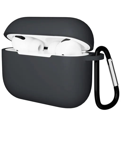 Чехол Gurdini AirPods Pro прорезиненный soft touch с карабином, Dark Gray