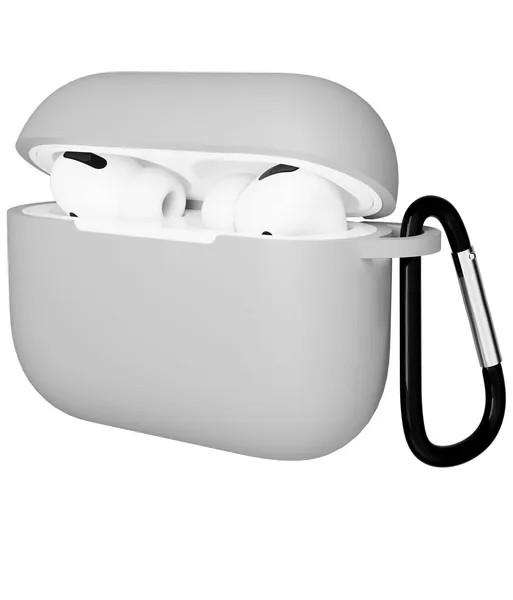 Чехол Gurdini AirPods Pro прорезиненный soft touch с карабином, Gray
