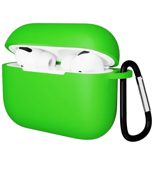 Чехол Gurdini AirPods Pro прорезиненный soft touch с карабином, Green