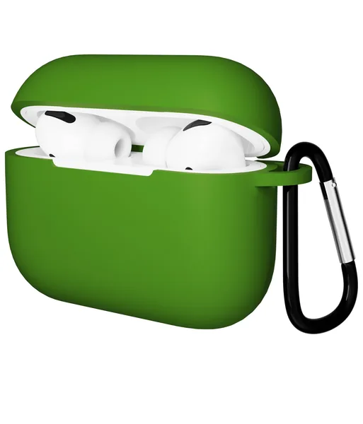 Чехол Gurdini AirPods Pro прорезиненный soft touch с карабином, Pistachio