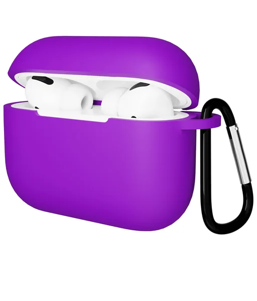 Чехол Gurdini AirPods Pro прорезиненный soft touch с карабином, Violet