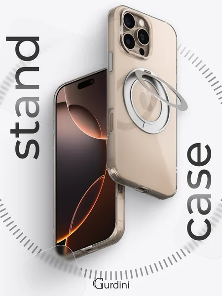 Чехол Gurdini iPhone 16 Pro Stand Case 360°, Clear
