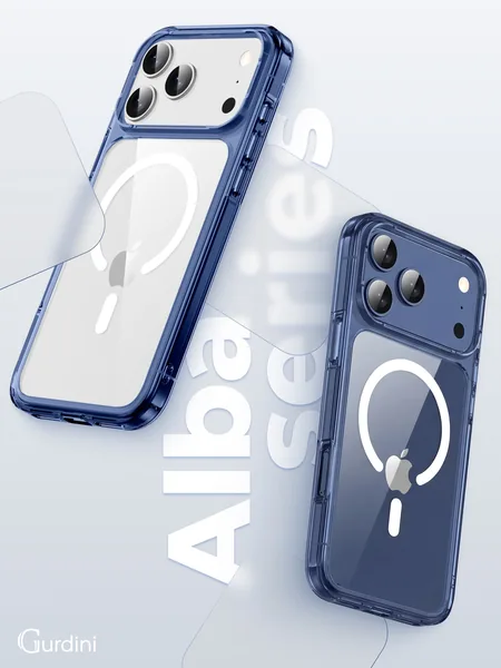 Чехол Gurdini iPhone 17 Pro / 18 Pro Alba Series Protective with MagSafe, Dark Blue