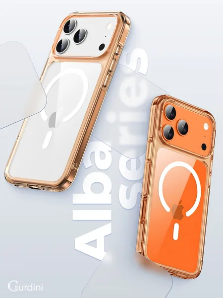 Чехол Gurdini iPhone 17 Pro Max / 18 Pro Max Alba Series Protective with MagSafe, Orange