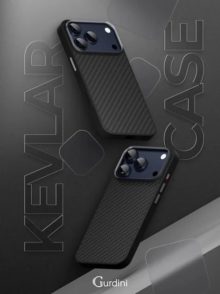 Чехол Gurdini iPhone 17 Pro Max / 18 Pro Max Kevlar Case, Black