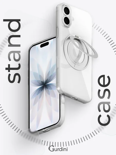 Чехол Gurdini iPhone 17 Stand Case 360°, Clear