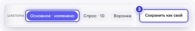 «Основное · изменено» и «Сохранить как свой»