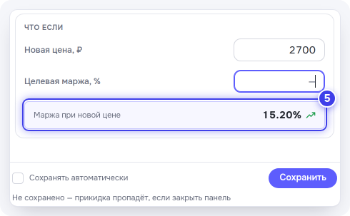 «Что если»: маржа при новой цене 2 700 ₽